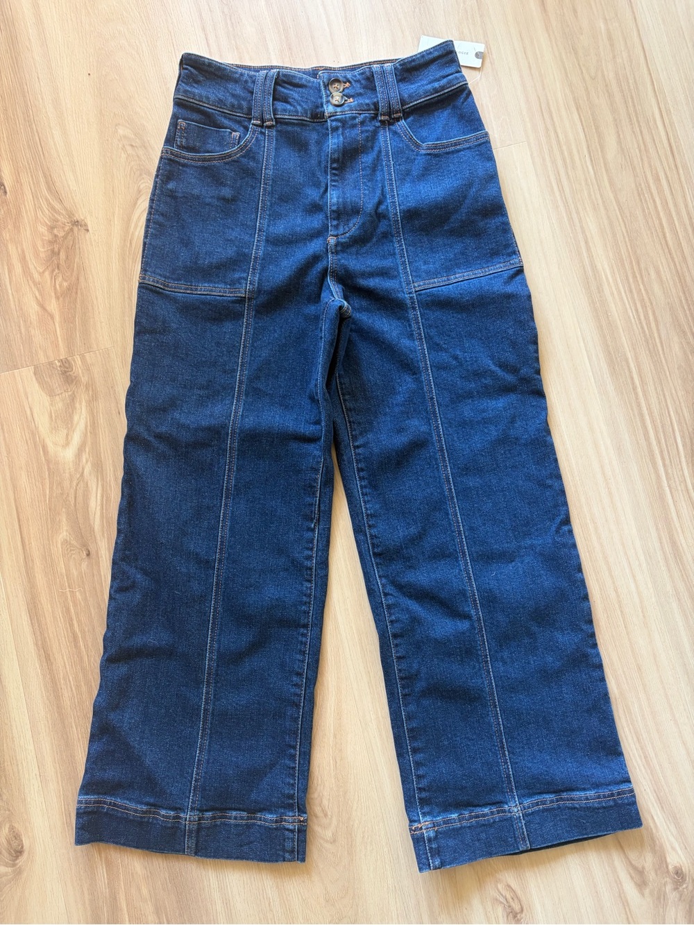 NWT Anthropologie Pilcro Wide-Leg Women’s Jeans The Skipper in Dark Blue - Picture 2 of 7